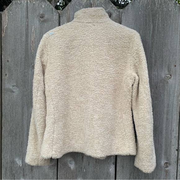 PENDLETON Jacket Women’s Size Small Beige Wool Sherpa Teddy 90's Fuzzy Full Zip - Picture 3 of 16